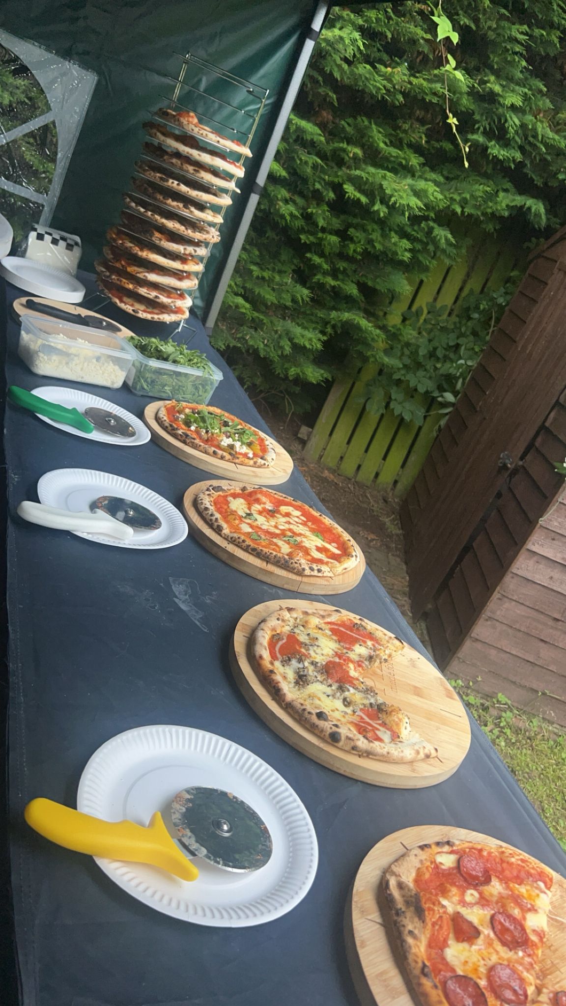 Fresh ingredients and pizza preparation