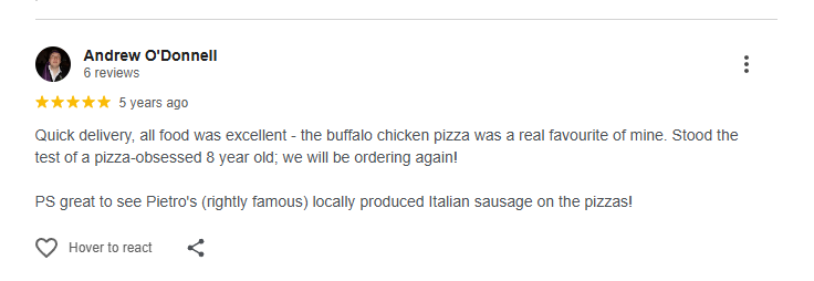 Customer review from Andrew O'Donnell