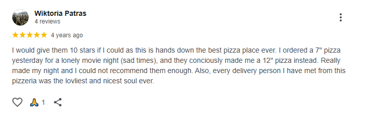 Customer review from Wiktoria Patras