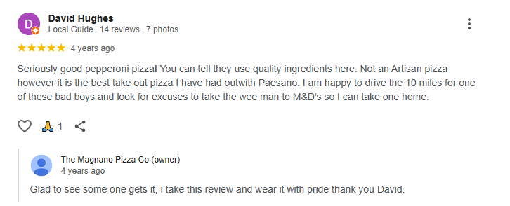 Customer review from David Hughes